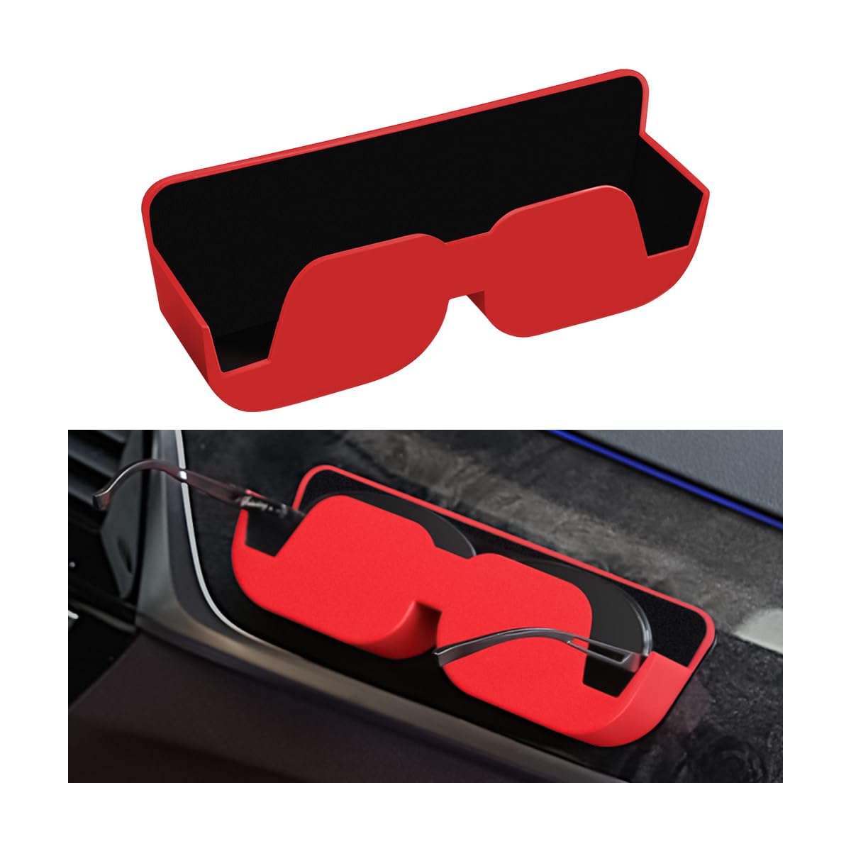 Porte Lunettes - Universel - Cuir PU Magnétique - Protection Lunettes - Accessoire Voiture