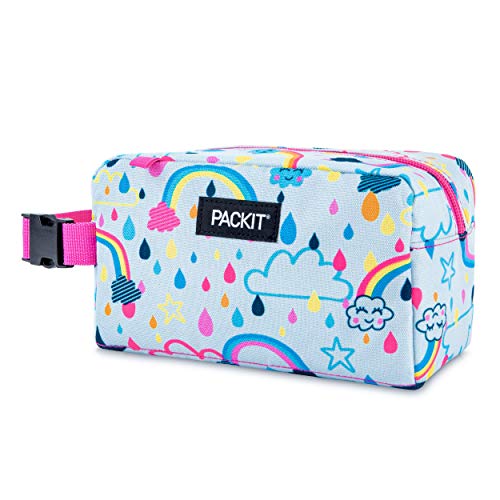 PackIt Caixa de lanche congelável, Rainbow Sky, construída com tecnologia EcoFreeze, dobrável, reuti