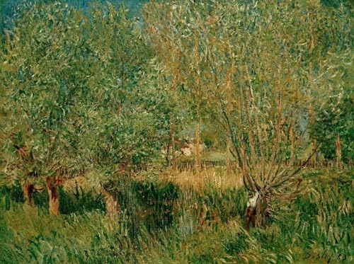 Tableau Toile Affiches d'Art Sisley Pâturages au bord de l'Orvanne Décoration Murale