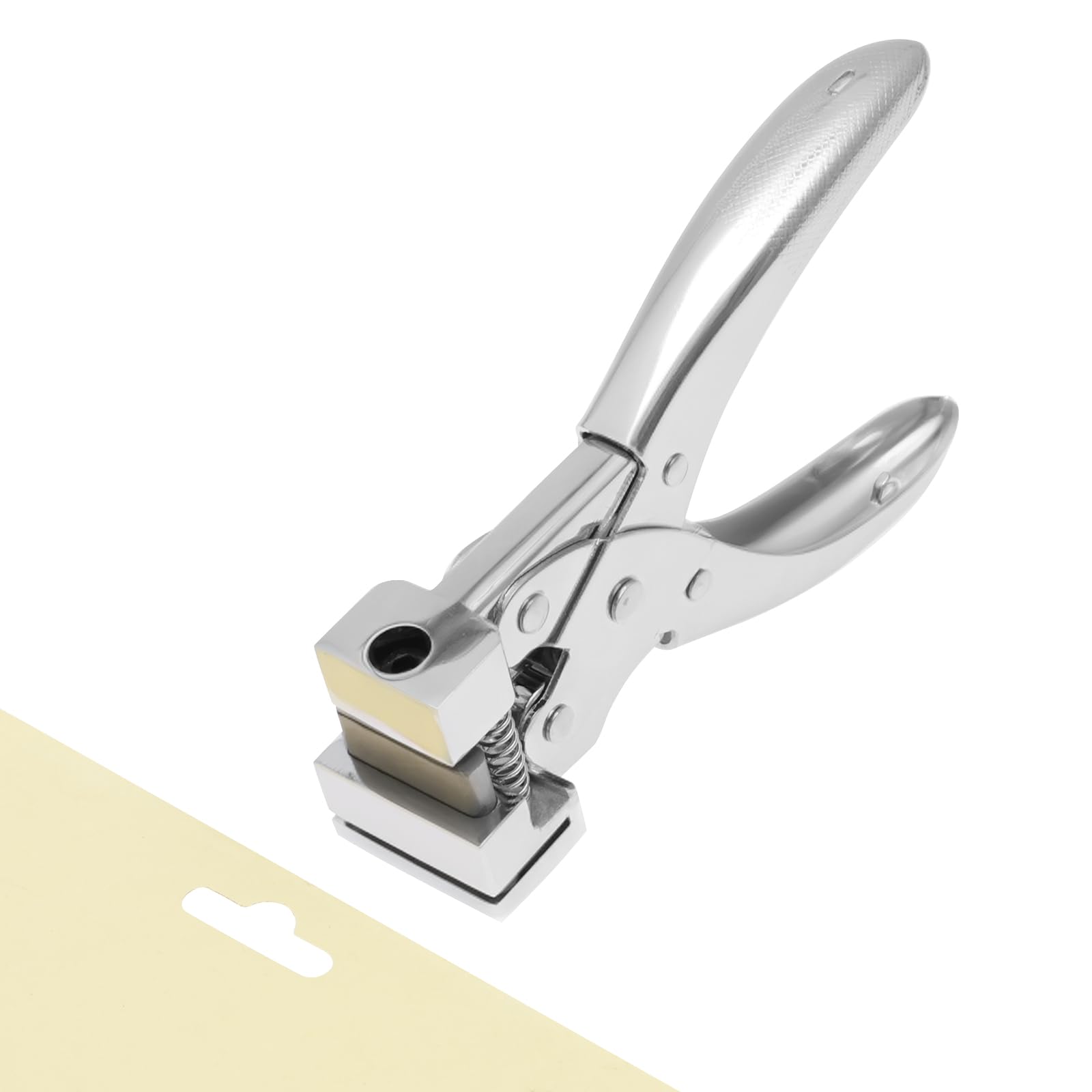 T-Slot Hole Punch Heavy Duty Zinc Alloy Construction Handheld T Slot Shape Hole Punch for ID Cards Plastic Cardstock Cardboard PVC Leather Bag