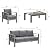 Solaste Aluminum Patio Furniture Set, 5 Seats Modern Outdoor Conversation Set Sectional Sofa with Upgrade Cushion and Coffee Table,Grey
