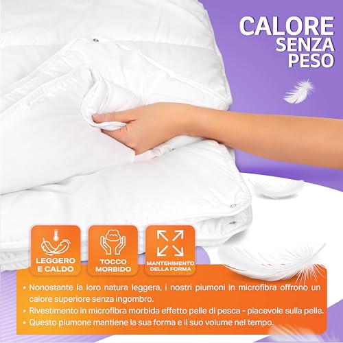 Image of FAM Home Duvet 135 x 200 cm Washable 4 Seasons I Quilt Made of 2 Separate Duvets I Duvet Hypoallergenic for Allergy Sufferers I Summer Duvet and Autumn Duvet