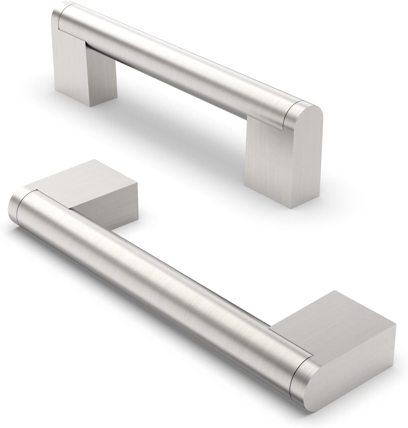 FURNIWARE 10 Pack Cabinet Pulls, Hardware Drawer Handles, Stainless Steel Kitchen Cabinet Door Handles Pull, Brushed Nickel-96mm(3.7 Inch) Hole Center