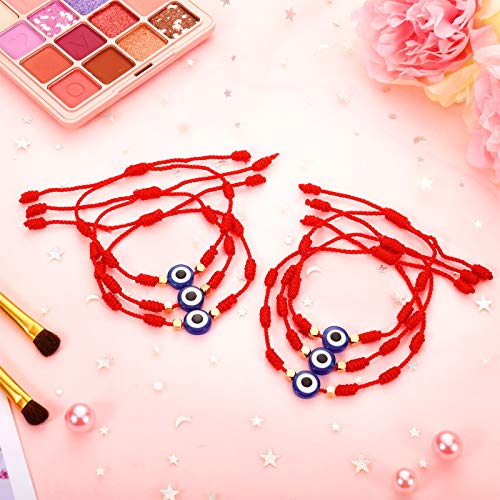 Hicarer 6 Pcs Evil Eye 7 Knot Lucky Bracelets Adjustable Red String Bracelets Amulet for Women Men Protection3