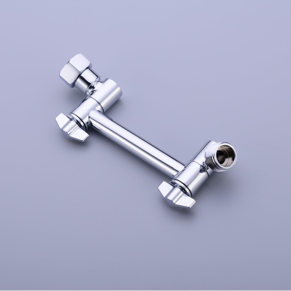 TRUSTMI 4 Inch Brass Shower Arm Extension Shower Head Combo Adjustable Height Arm Mount, Chrome