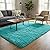 Modern Soft Fluffy Blue Shaggy Area Rug for Bedroom Boys Kids Room, Large Comfy Plush Nursery Teal Blue Carpet for Baby Boy Shower Gift Grandchildren Birthday Holiday Decor Accent Floor Rugs, 6x9 Feet