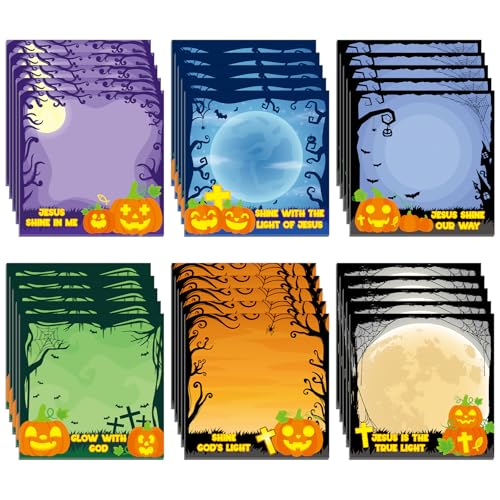 30 Pack Halloween Bible Sticky Notes - 600 Sheets Christian