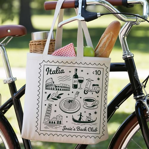 Bolso tote para mujer con estampado de Italia, bolso de lona para compras, viaje, gimnasio, fin de semana o vacaciones, ideal como regalo miniatura 5