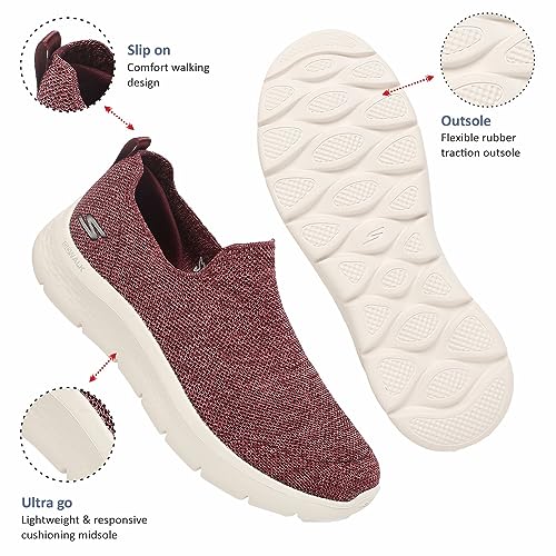 Skechers Skechers Womens Go Walk Flex Vella Walking Shoes, Red, 2 UK (5 US)