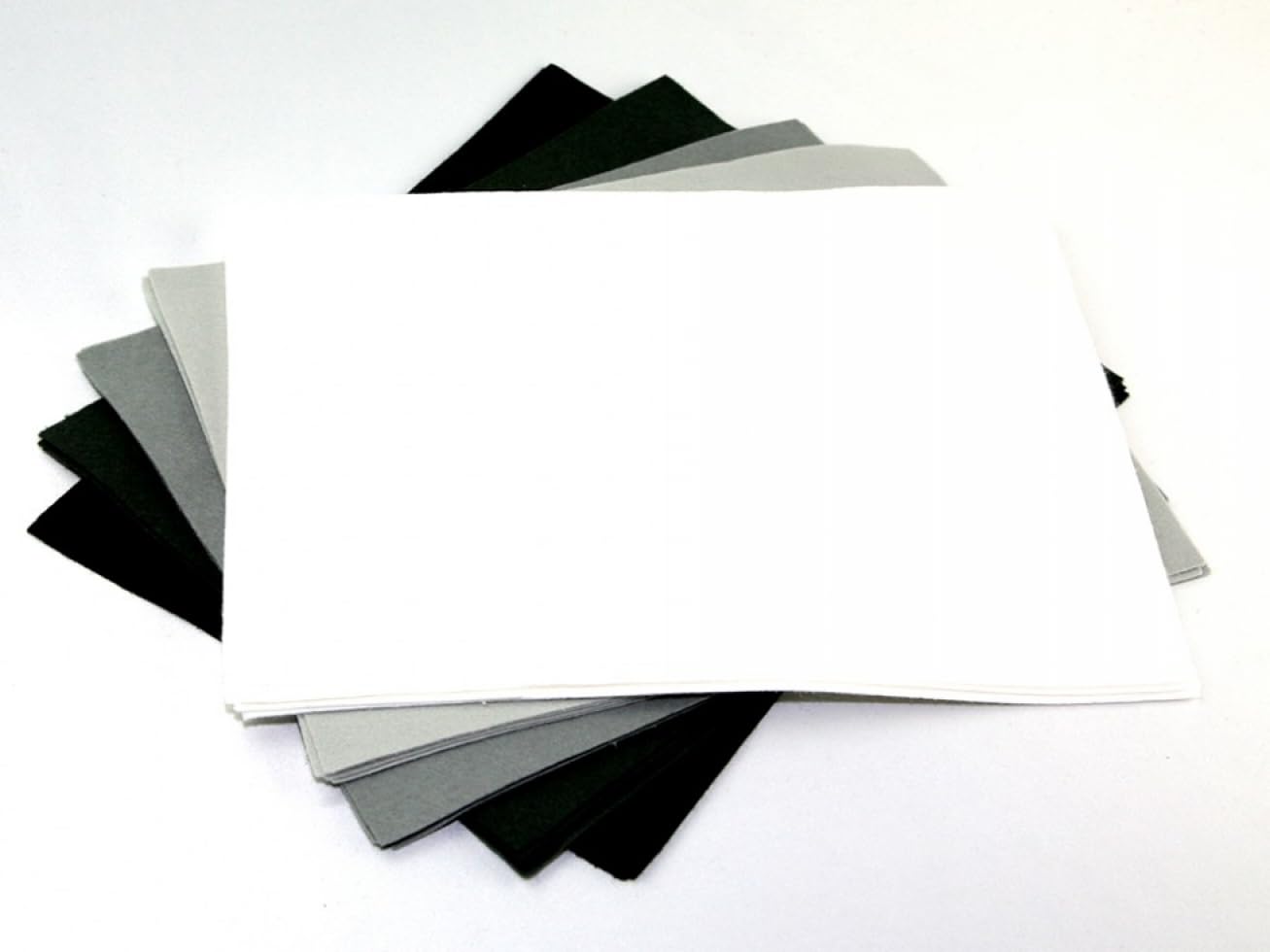Minerva Assorted Colour A4 Craft Felt Fabric Pack Blacks, Whites & Greys - per Pack of 10