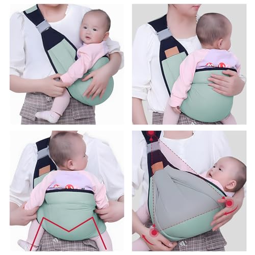 Tragetuch Baby, Babytrage für Neugeborene ab Geburt Leicht Verstellbare Hüfttrage, On the Go Multifunktionale, Babys von 0 bis 36 Monaten, Kleinkinder bis 15kg – Bild 5