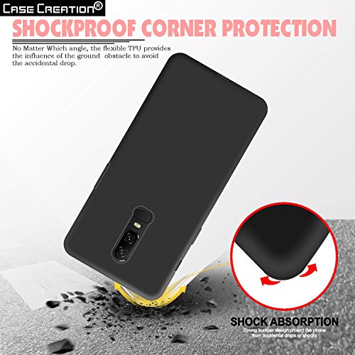 Image of Case Creation Luxurious OG Series for Oneplus6 Case Cover,Anti-Dirty Slim Case Frosted Matte Cute Candy TPU Raised Bezel (Splash of Color) Back Cover for Oneplus 6 -Black