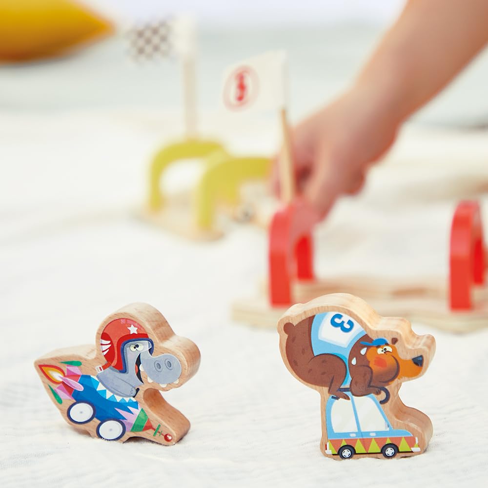 Janod, Applepop Children’s Marble Game, Game of Skill, 6 Sections + 2 Marbles + 4 Playing Pieces - Image 4