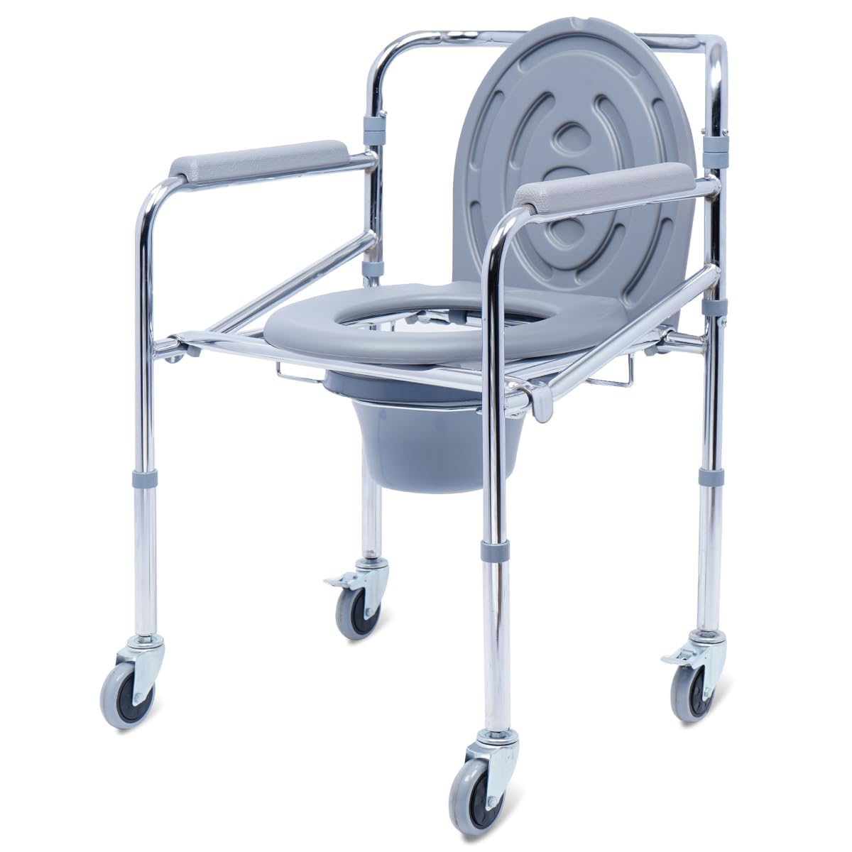 Madison Commode Chair with wheel for Toilet Adult Easy to Move Toilet Chair for Adults | Waight Handling capacity Upto 100kg Adjustable and Foldable Toilet Seat for Old Age People (B0CT5JVZR4) Amazon Price History, Amazon Price Tracker
