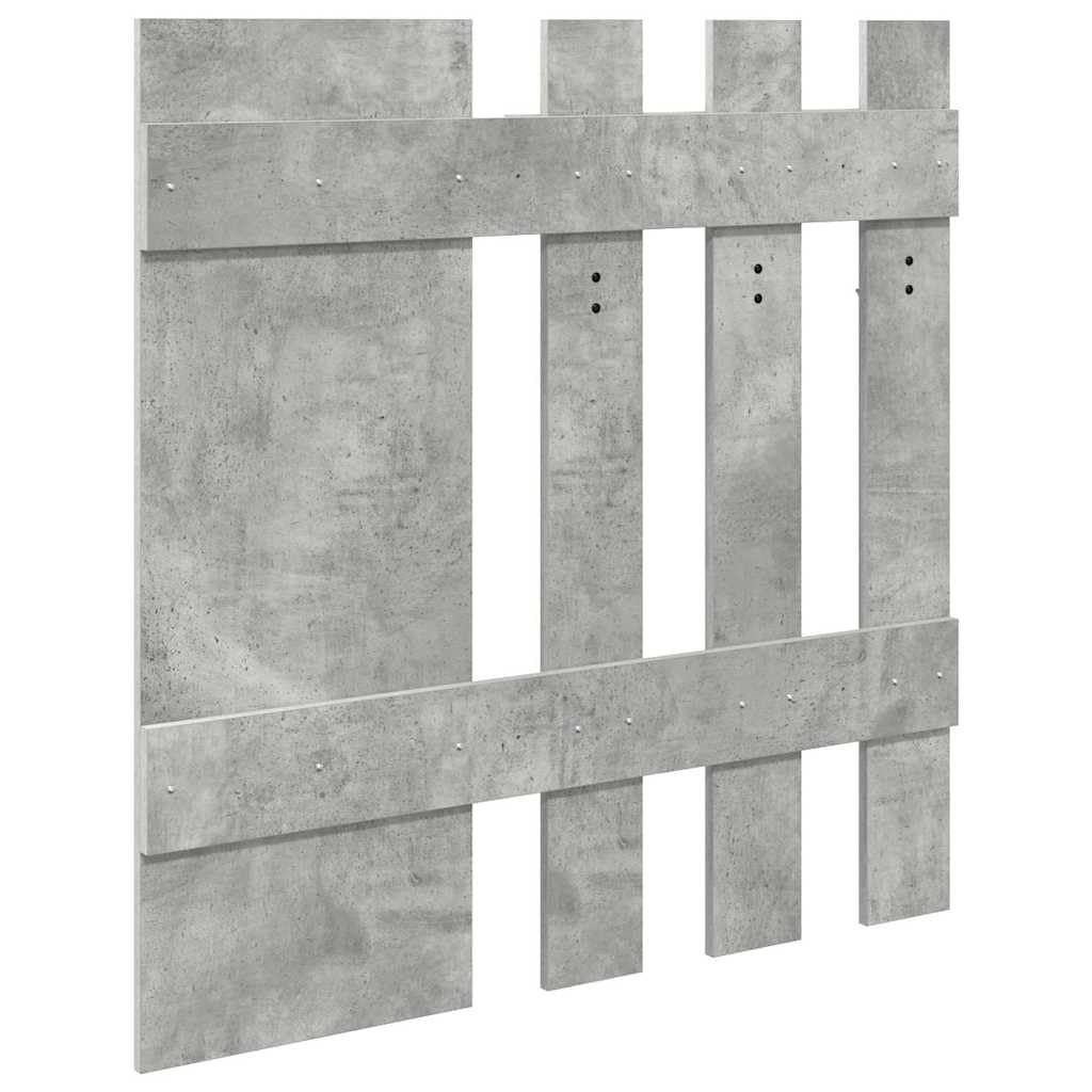 Appendiabiti da Parete Grigio Cemento in Legno 100x10x100 cm | Pannello attaccapanni moderno con ripiani a vista per ingresso e corridoio. Soluzione salvaspazio grigio cemento.