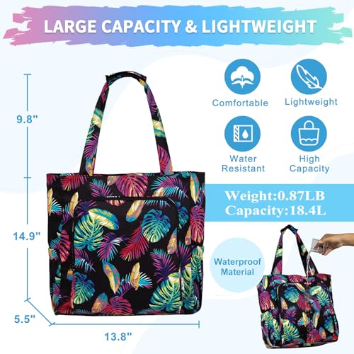 Chase Chic Large Beach Tote Bag for Women, Lightweight Waterproof Pool Tote Bag With Zipper Wet Compartment for Travel3