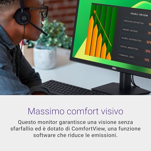 E2423HN 24" Full HD (1920x1080) Monitor, 60Hz, VA, 5ms, HDMI, VGA, 3 Anni di Garanzia, Nero - Monitor - Immagine 4