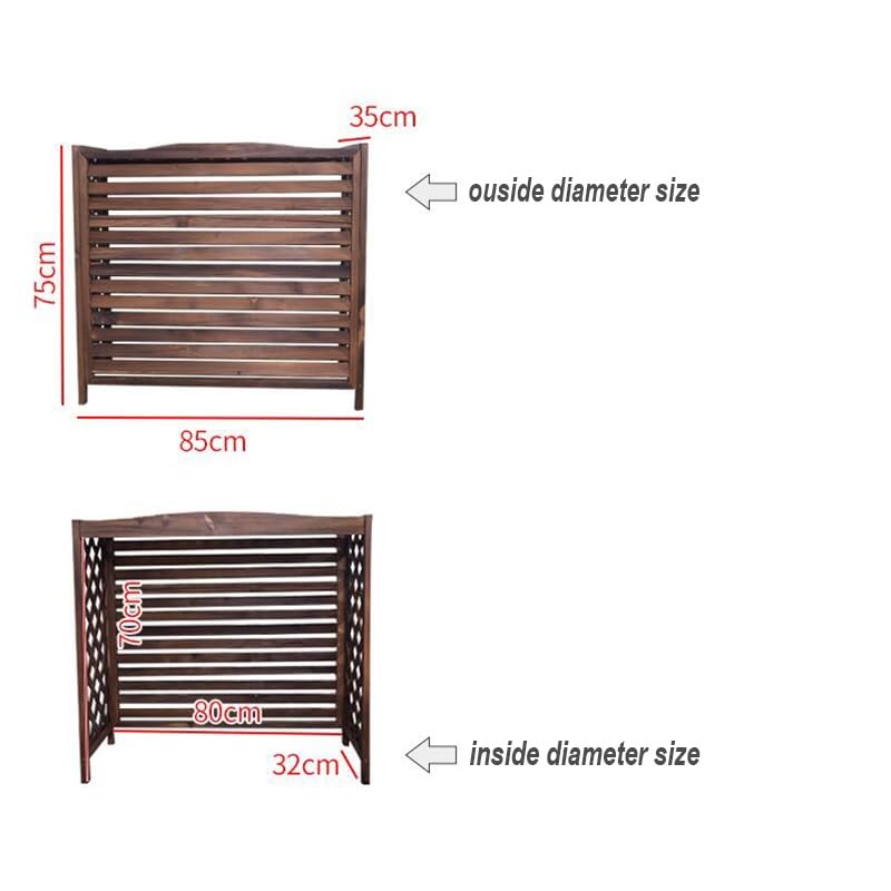 Cubierta de madera para aire acondicionado exterior 85x35x75 cm 7