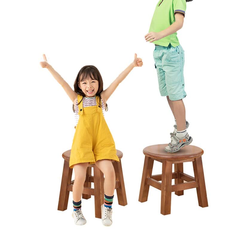 Tabouret bas en bois massif, repose-pieds robuste et stable