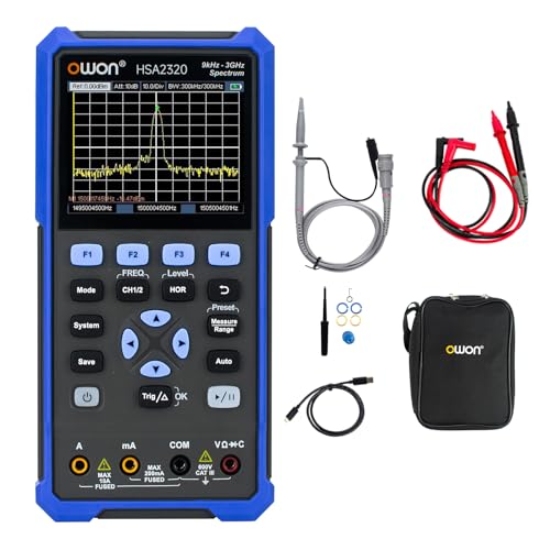 OWON HSA2320   Analizadores de espectro 3 en 1, 9 kHz hasta 3 GHz, osciloscopio de 200 MHz, multímetro de 4 1/2 dígitos, frecuencia de muestreo máxima de 1 GSa/S