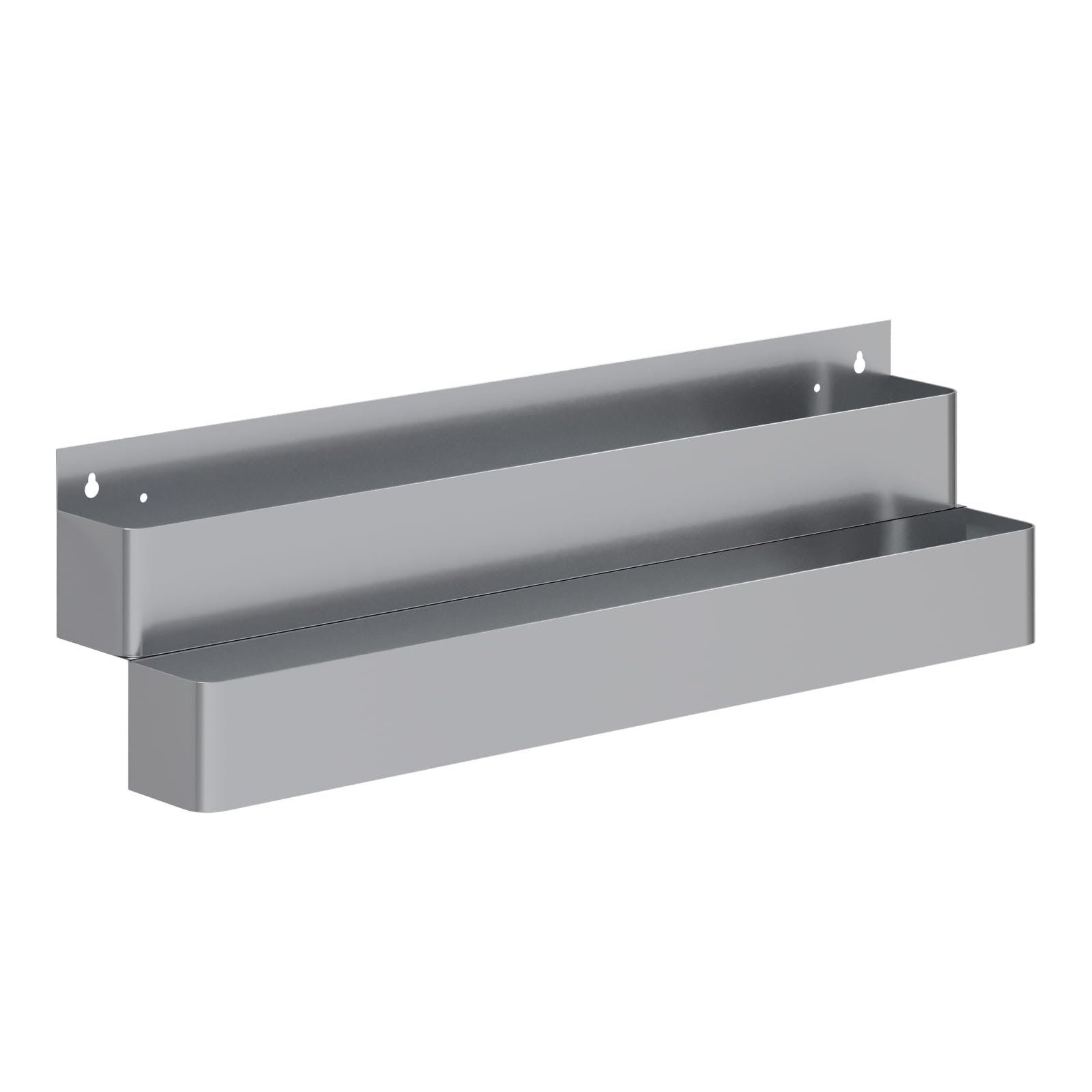 AmGood 36 in. Double Tier Stainless Steel Speed Rail - Keyhole Wall Mount Bar Speed Rack, 18-Gauge NSF Liquor Bottle Holder for Bars, Restaurants &amp; Home Bars