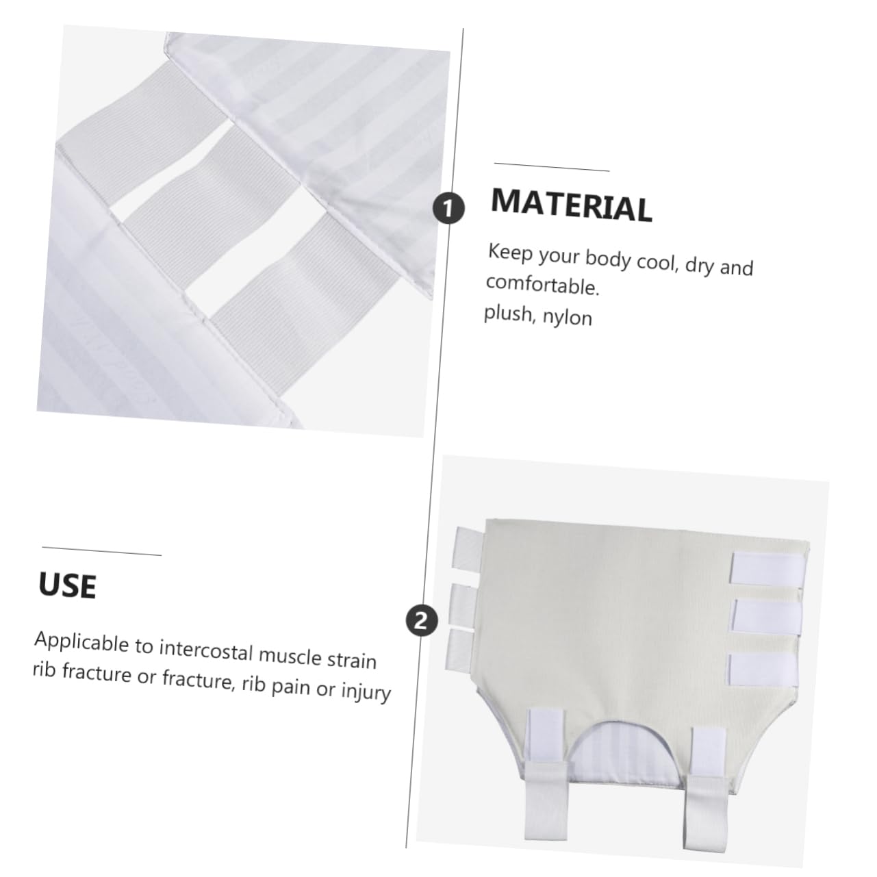 IWOWHERO Chest Binder for Fracture Adjustable Support Belt Rib Protector Random