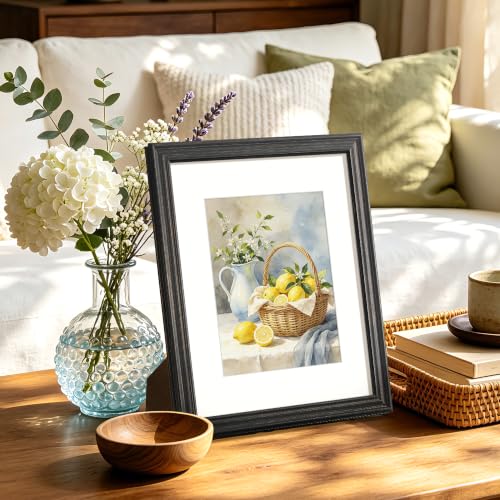 Image of upsimples 8.5 by 11 Picture Frame, Vintage Frames Decor, 1Pack Black & Gold | Fit 6x8 and 8.5x11 Photo, Wall or Tabletop Display, Antique-style Decoration, Rustic Farmhouse Decor, For Weddings