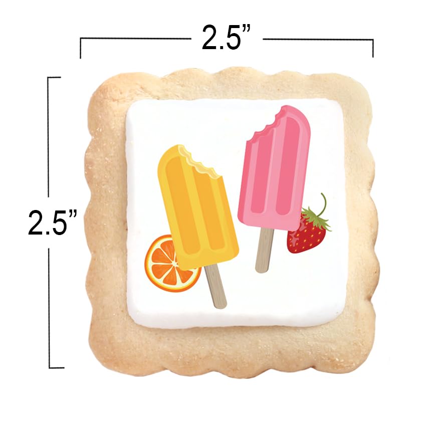 Image of Popsicle Cookies Ice Pop Summer Party Favors Ice Cream | Individually Wrapped 24 Pack Cookie | Ices Theme Birthday Kids Adults Treats snacks