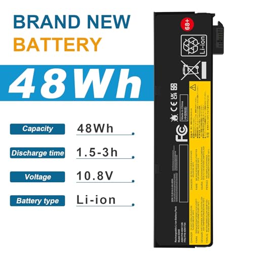 Image of ASUNCELL 48WH Battery 68+ for ThinkPad T440 T450 T460 T460P T470P T550 T560 X240 X250 X260 X270 L450 L460 L470 P50S W550s 0C52861 0C52862 Series 45N1125 45N1126 45N1127 45N1128 45N1129