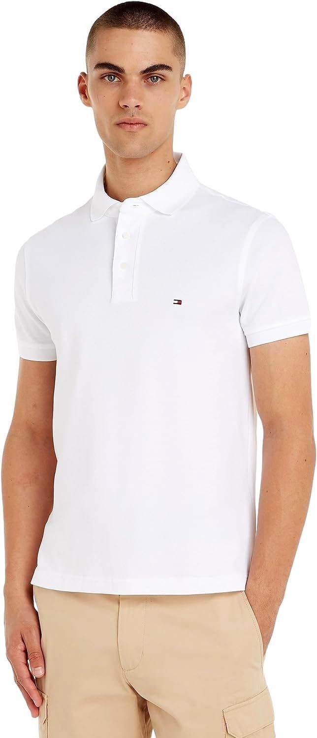 Tommy Jeans Men's Tjm Slim Placket Polo Ext Dm0dm18312 S/S Polos, White (White), 3XL Plus Tall