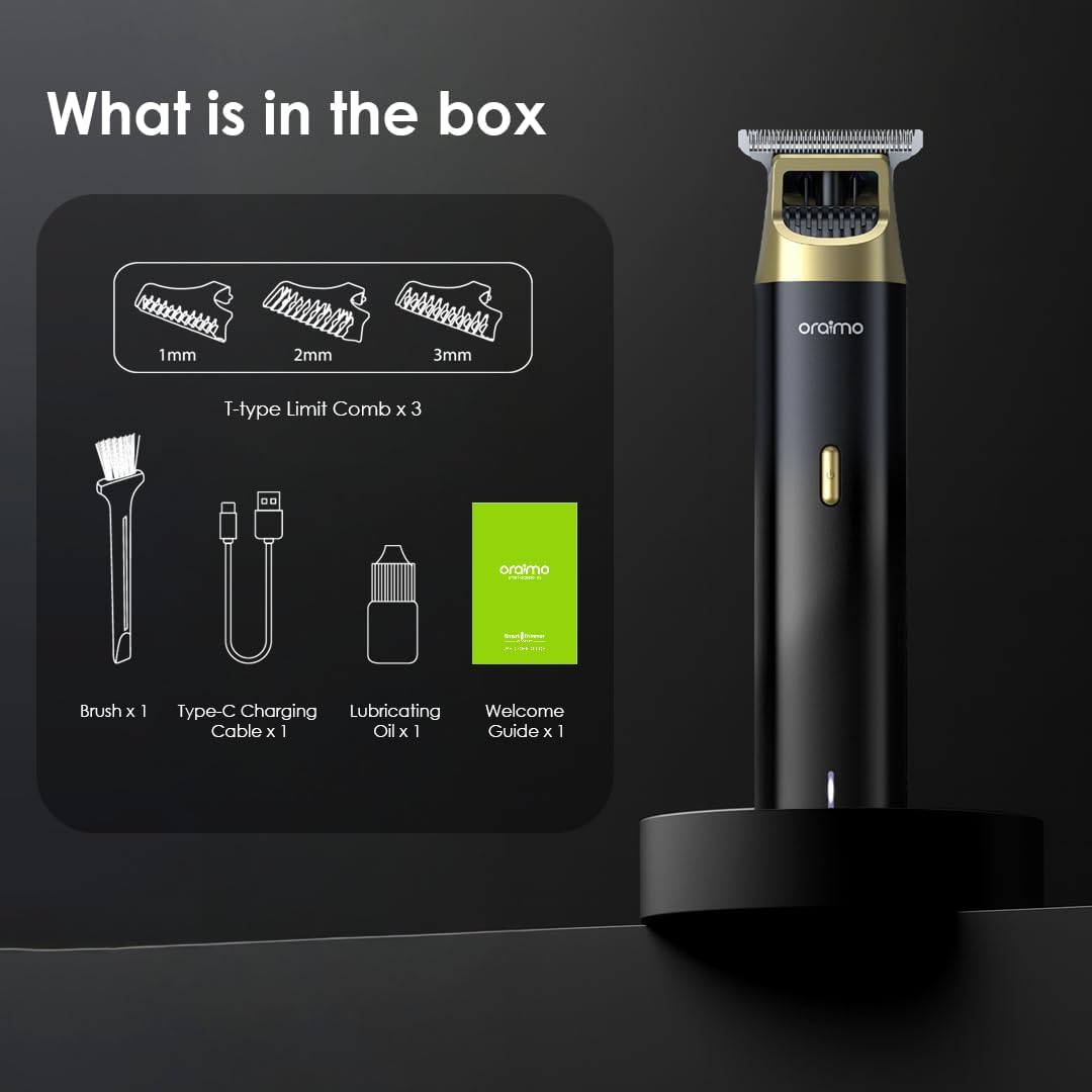 Oraimo Nose Hair Trimmer for Men & Women, 10,000 RPM Stainless Steel Dual-Blade, 360° trimming, Safe & Comfortable, Battery Powered& Quiet Operation, No Pulling (Gray)