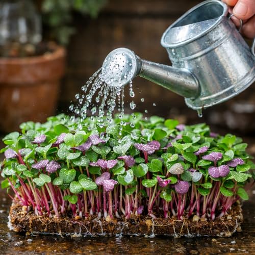 Image of Red Radish Microgreen Seeds, Chemical-Free, Non-GMO, 100 GM Pack with Free One Coco Disk, Grown in India, 7-10 Days Growing Period