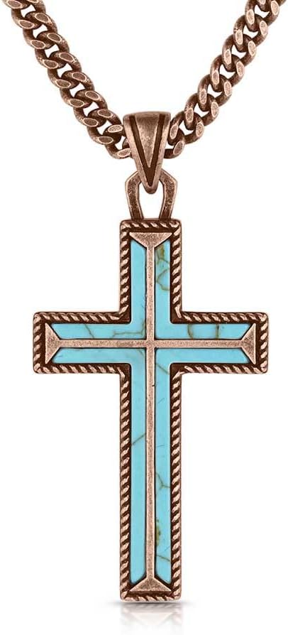 Montana Silversmiths Western Lifestyle Men's Christian Faith Cross Pendant Ne...