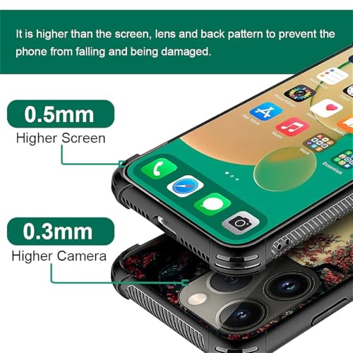Coque iPhone 14 Pro antichoc TPU rigide Jésus arbre fleurs rouges - 3