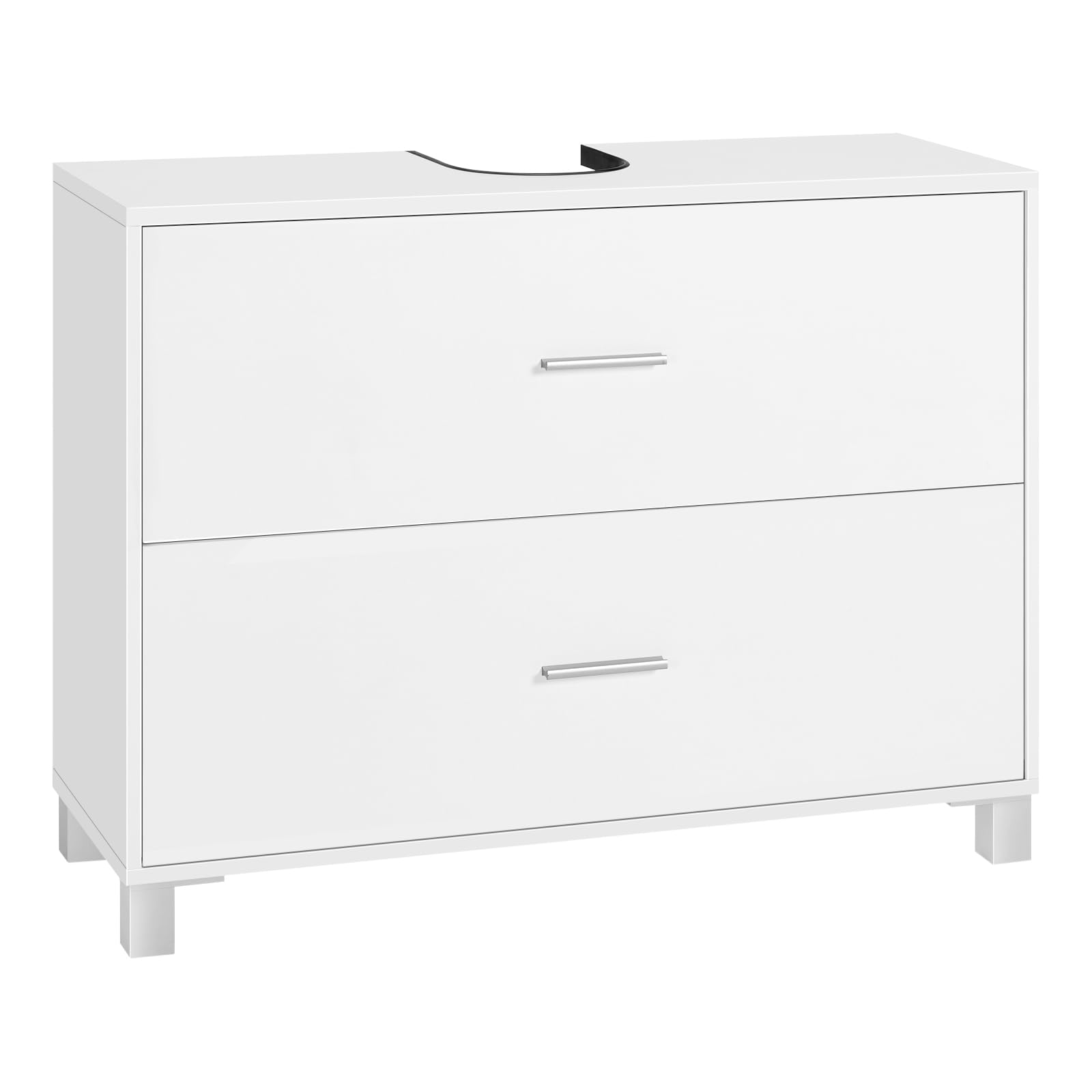 eSituro Waschbeckenunterschrank, Badezimmerschrank mit 2 Schubladen, Badezimmer Unterschrank Waschbecken, Waschtischunterschrank freistehend, Badunterschrank, 30 x 80 x 60 cm, Weiß