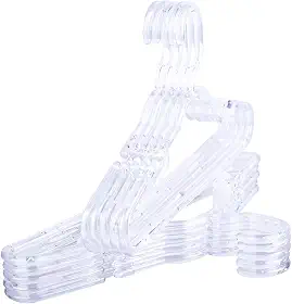 Kit 30 Cabide Infantil Reforçado Cristal Acrílico 8MM Transparente