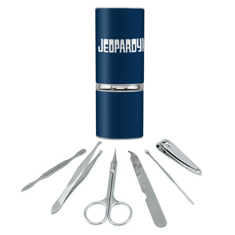 Jeopardy Classic Logo Stainless Steel Manicure Pedicure Grooming Beauty Care Travel Kit