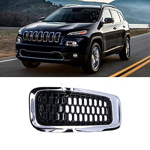 Image of Aramox Front Grille Insert ABS 7PCS Grill Guard Trim Chrome Frame Fit for Cherokee 2014-2018