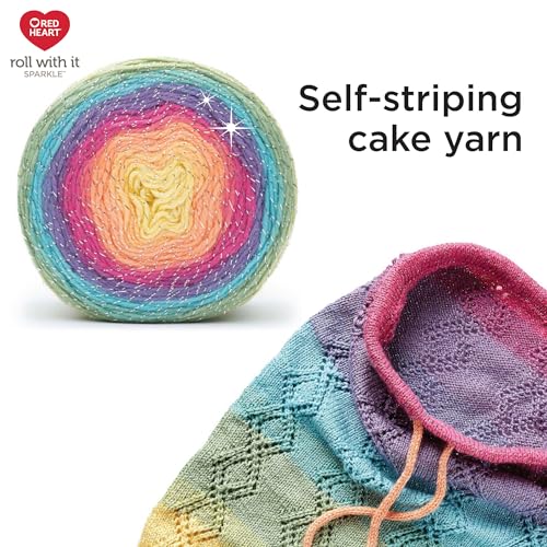 Image of Red Heart Roll with It Sparkle Sedona Yarn - 3 Pack of 5.3oz /150g - Blend - 4 Medium (Worsted) - 561 Yards - Knitting /Crochet