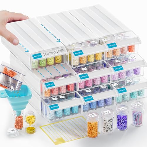 ARTDOT Diamond Painting Accesorios, 9 Cajas de Almacenamiento Dia...
