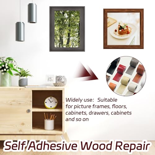 Image of Self-Adhesive Wood Repair Tape, 2 Inch X 32 Ft Red Wood Grain Tape for Furniture, Floors, Doors, Cabinets, Windows and Home Decoration 1 Roll