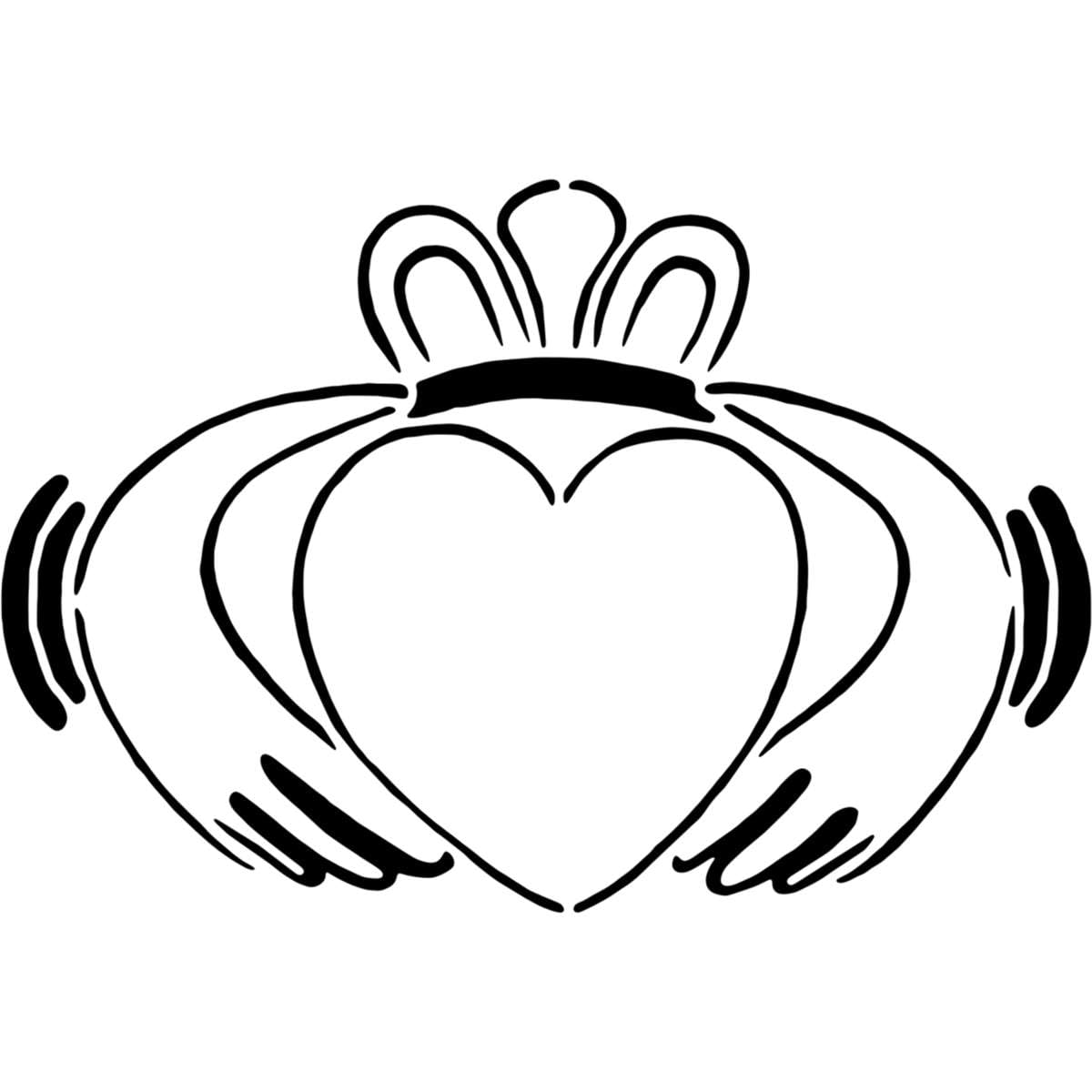 Azeeda 'Claddagh Ring' Reusable Stencil – Durable Decorative Template for Painting and Spraying on Walls, Tiles, Wood, Fabric & Craft Projects - XL (A3) (WS00006797)