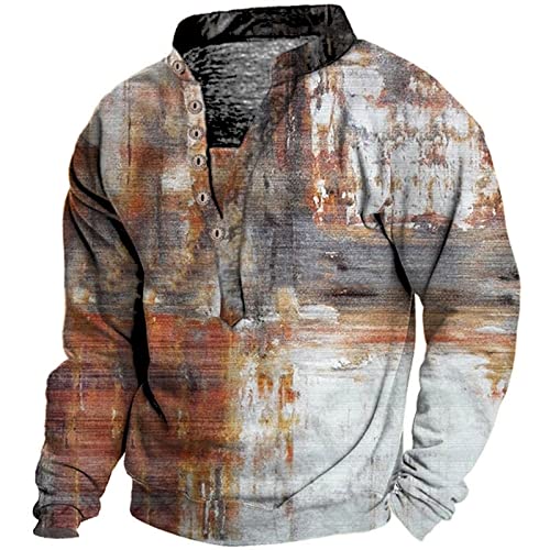 FASLOLSDP T-Shirts Für Herren Einfarbig 1/4 Reißverschluss Sweatshirt...