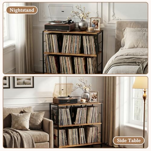 Image of Faesun M Vinyl Record Player Stand, RusticBrown