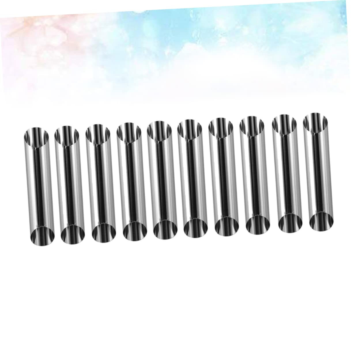MUCKLILY 10PCS Stainless Steel Cannoli for Croissant Baking Cylindrical Pastry Tubes Reusable and Easy to Clean for Home Baking and Pastry Decoration Dark Grey