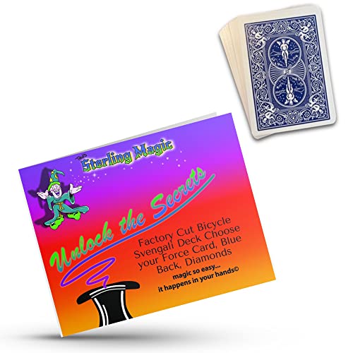 Ted's Sterling Magic Bicycle Svengali Deck Trick in Blue Back, Diamonds Suit, Choose Your Force Card (Ace)