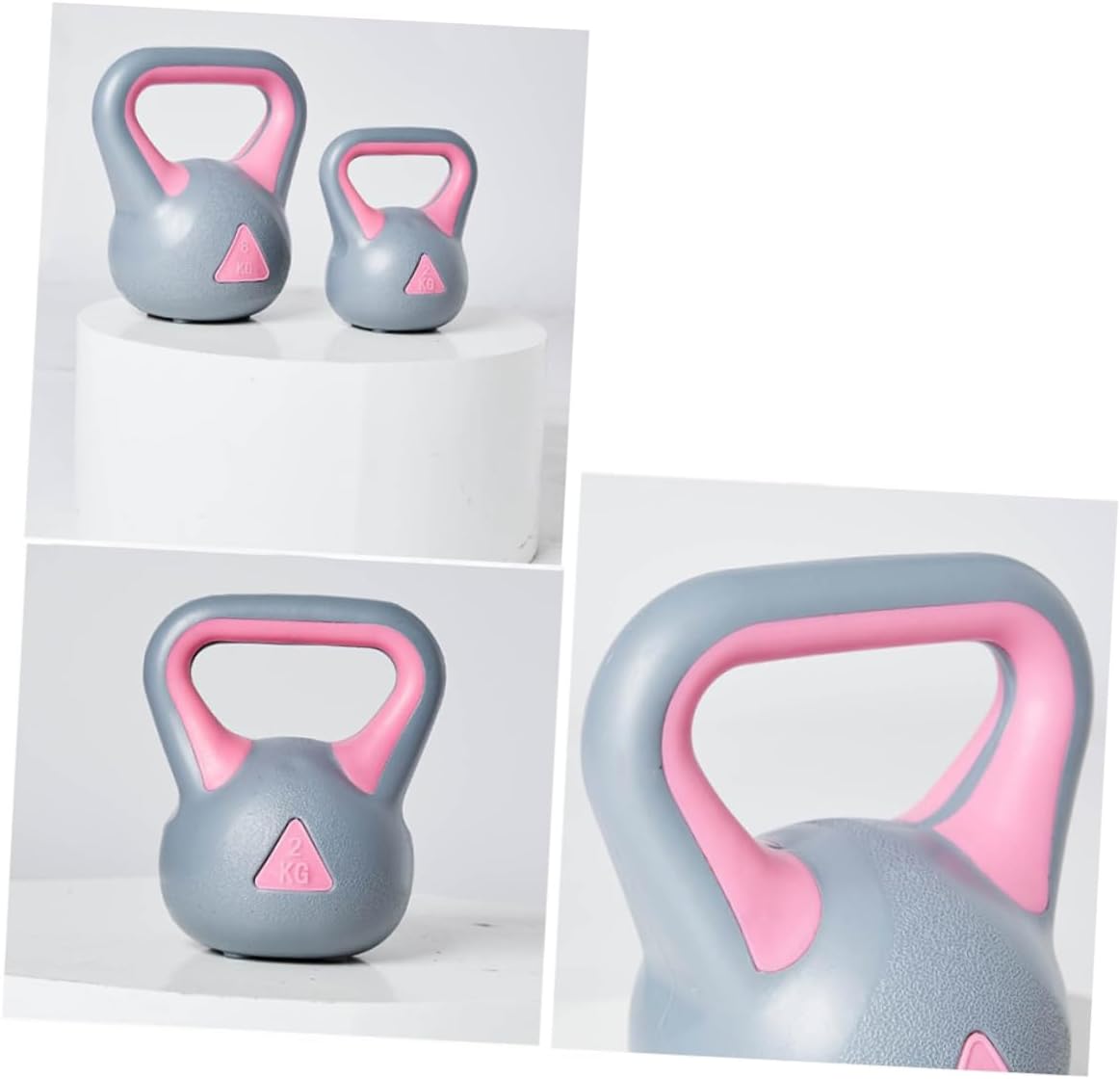 1pc Fixed Kettlebell for Women Gray Pink Kettlebell for Fitness Training Muscle Strengthening and Home Workouts for Arm Sculpting
