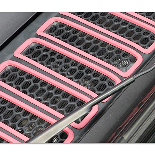 Image of Hood Vent Cover Cowl Panel Vent Cover Trim Fit for 2018-2026 Jeep Wrangler JL JLU & Gladiator JT Exterior Accessories (Pink)