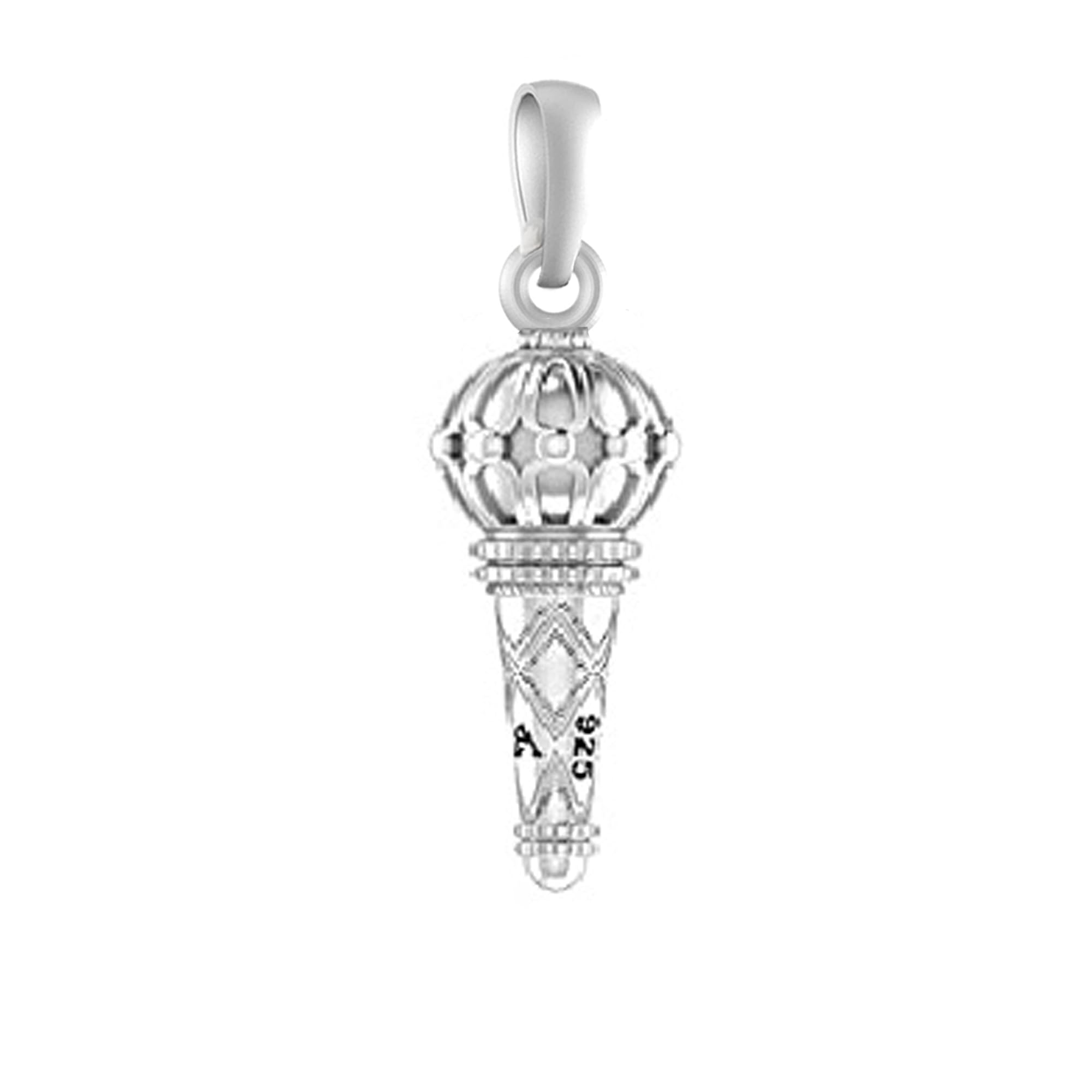 Sterling Silver (92.5% purity) God Hanuman Gada Pendant for Men & Women Pure Silver Lord Bajrang Bali Gada Locket for Good Health & Wealth