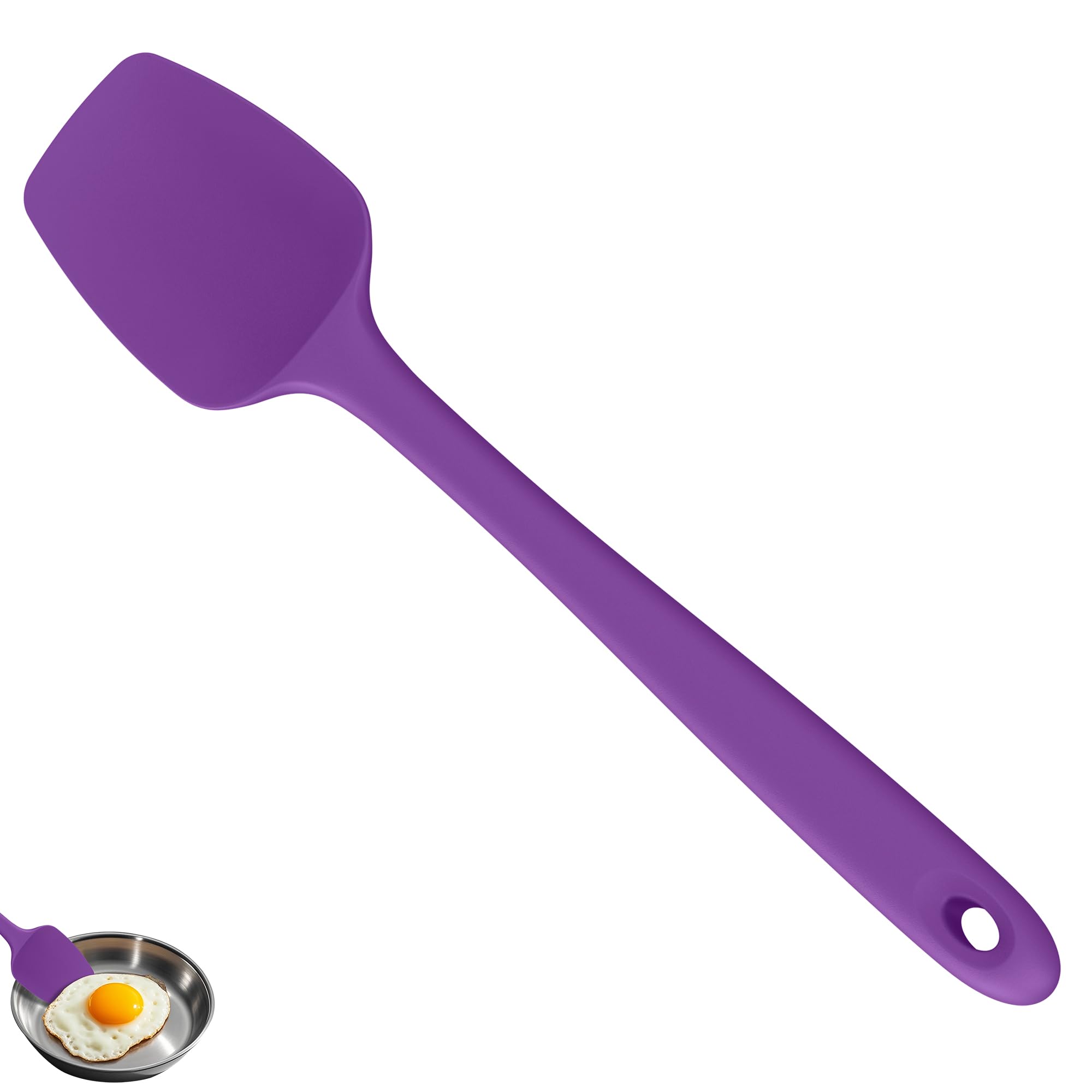 U-Taste 36cm Extra Large Silicone Spoon Spatula, 315°C Heat Resistant Food Grade Cooking Spoonula Seameless Flexible Kitchen Utensil for Baking Stirring Scraping Scooping Serving (Purple)